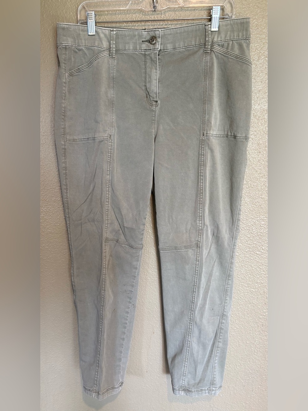Chico's Slim Paneled Skinny Jeans in Light Gray